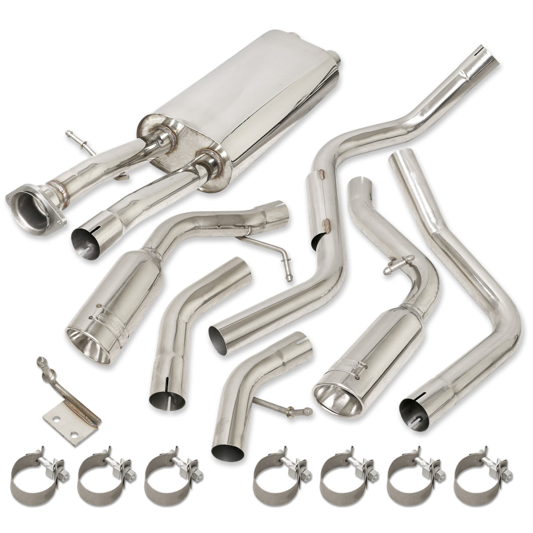 Cadillac Escalade 6.0L V8 2002-2006 Dual Tip Stainless Steel Catback Exhaust System (Excluding ESV & EXT Models) (Piping: 2.5
