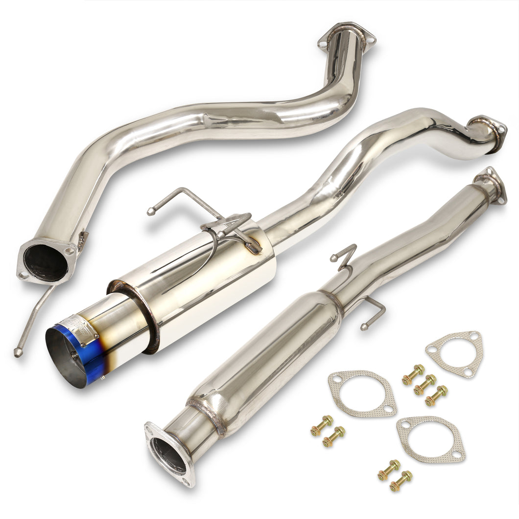 Honda Civic Coupe / Sedan 1992-2000 N1 Style Stainless Steel Catback Exhaust System Burnt Tip (Piping: 2.5