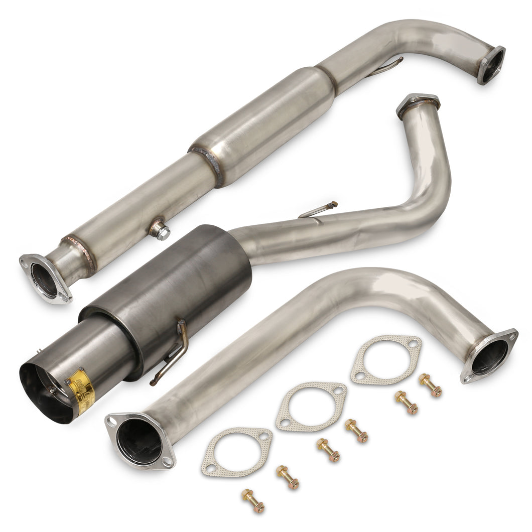 Mitsubishi Eclipse GST Turbo 1995-1999 N1 Style Stainless Steel Catback Exhaust System Gunmetal (Piping: 2.5