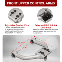 Load image into Gallery viewer, Lexus IS300 2001-2005 Front Upper &amp; Rear Upper Tubular Control Arms Camber Kit Silver
