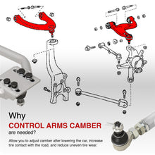 Load image into Gallery viewer, Lexus IS300 2001-2005 Front Upper &amp; Rear Upper Tubular Control Arms Camber Kit Silver
