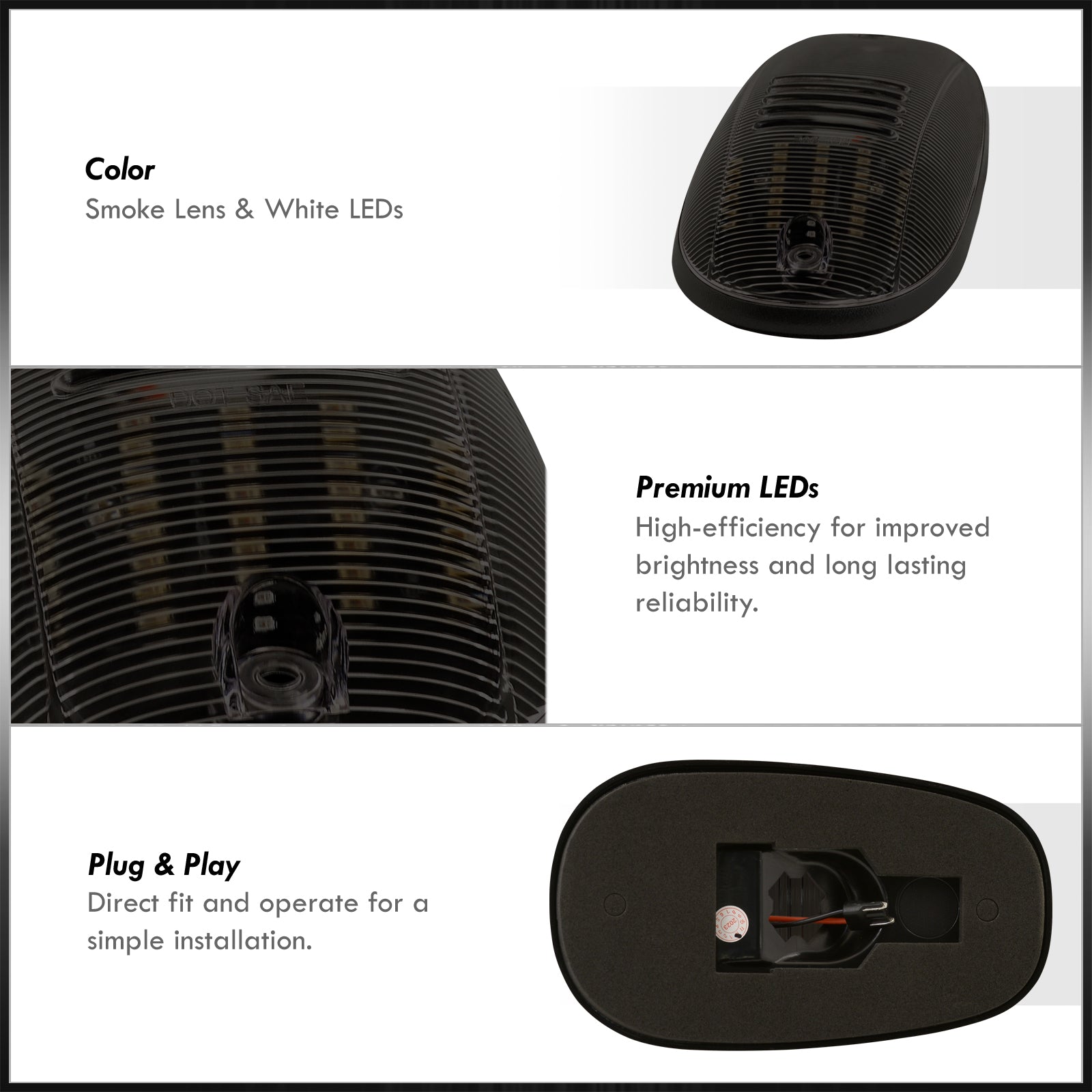 Cciyu Clear Cab Roof Marker Lights Assembly For 2003-2016 Dodge Ram 1500 2500 3500 Roof Top Clearance Lights Running Lights Cab Light Pickups Trucks