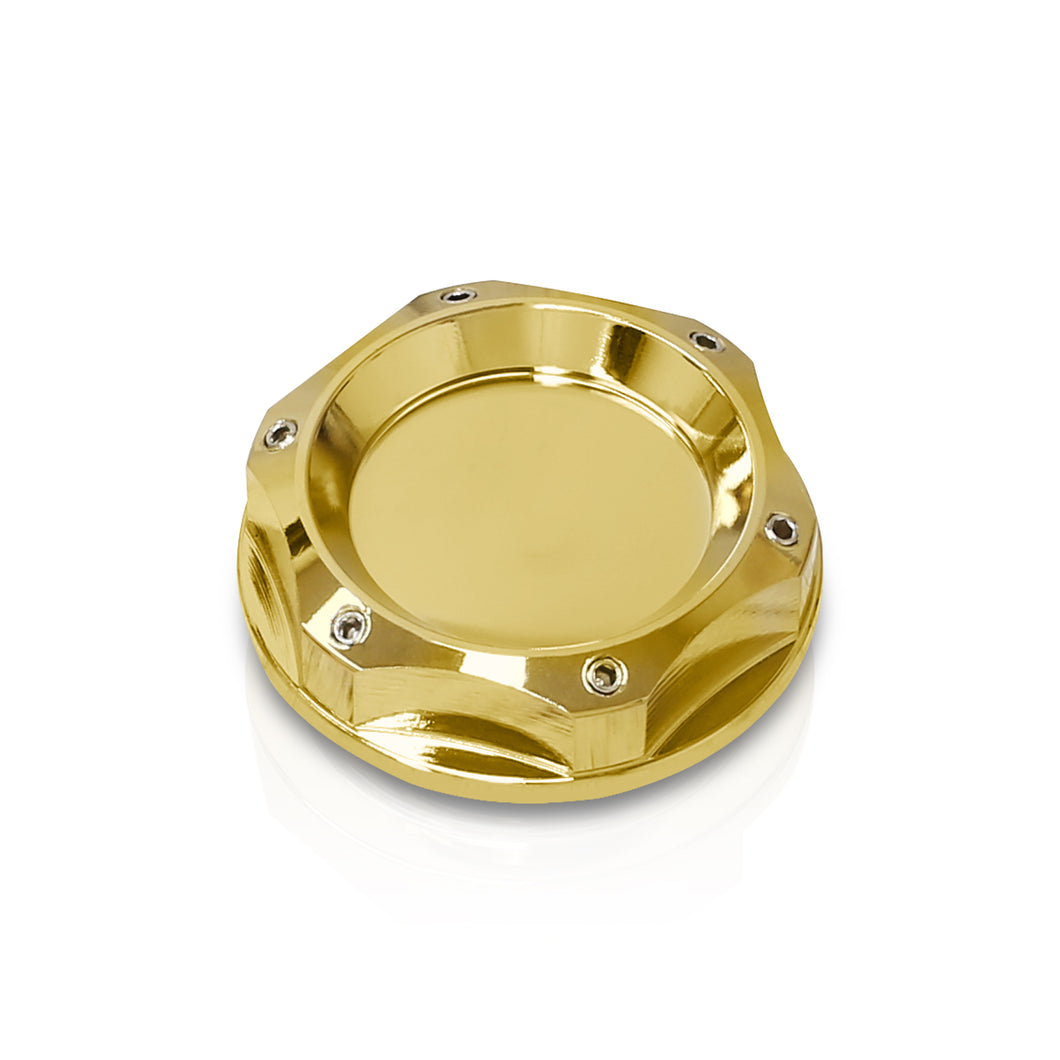 Mitsubishi Aluminum Round Circle Hole Style Oil Cap 24K Gold