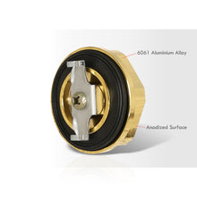 Load image into Gallery viewer, Mitsubishi Aluminum Round Circle Hole Style Oil Cap 24K Gold
