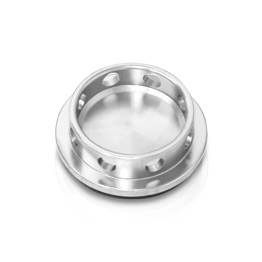 Acura/Honda Aluminum Round Circle Hole Style Oil Cap Silver