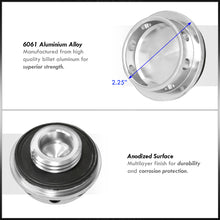 Load image into Gallery viewer, Acura/Honda Aluminum Round Circle Hole Style Oil Cap Silver
