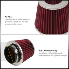 Load image into Gallery viewer, Universal 3.875" Air Filter Chrome Top / Red Body / Chrome Bottom
