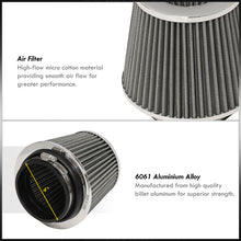 Load image into Gallery viewer, Universal 3.875" Air Filter Chrome Top / Sliver Body / Chrome Bottom
