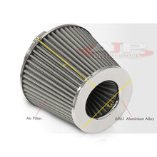 Load image into Gallery viewer, Universal 3.875" Air Filter Chrome Top / Sliver Body / Chrome Bottom
