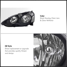 Load image into Gallery viewer, Acura RSX 2002-2004 Factory Style Headlights Black Housing Clear Len Amber &amp; Clear Reflector
