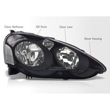 Load image into Gallery viewer, Acura RSX 2002-2004 Factory Style Headlights Black Housing Clear Len Amber &amp; Clear Reflector
