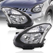 Load image into Gallery viewer, Nissan Rogue 2008-2013 Factory Style Headlights Black Housing Clear Len Clear Reflector (Halogen Models Only)
