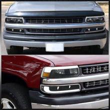 Load image into Gallery viewer, Chevrolet Silverado 1999-2002 / Suburban Tahoe 2000-2006 LED DRL Bar Factory Style Headlights + Bumpers Black Housing Clear Len Amber Reflector
