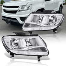 Load image into Gallery viewer, 2015-2020 Chevy Colorado 4-Door Extra Cab | Crew Cab Models Compatible w/ Factory Halogen Headlight Models Only Chrome Housing Clear Lens Reflector
