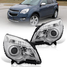 Load image into Gallery viewer, 2010-2015 Chevrolet Equinox Halogen Headlights w/ Projector Beam Chrome Housing Clear Lens Reflector
