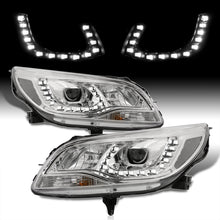 Load image into Gallery viewer, Chevrolet Malibu 2013-2015 Halo LED DRL Bar Projector Headlights Chrome Housing Clear Len Clear Reflector (Halogen Models Only)
