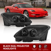 Load image into Gallery viewer, Chevrolet Corvette C5 1997-2004 Dual Projector Headlights Black Housing Clear Lens Clear Reflector
