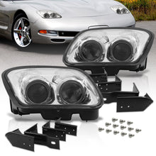 Load image into Gallery viewer, Chevrolet Corvette C5 1997-2004 Dual Projector Headlights Chrome Housing Clear Lens Clear Reflector
