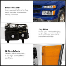Load image into Gallery viewer, Chevrolet Colorado 2004-2012 Factory Style Headlights + Bumpers Chrome Housing Clear Len Amber Reflector
