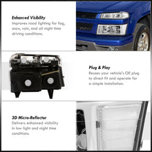 Load image into Gallery viewer, Chevrolet Colorado 2004-2012 Factory Style Headlights + Bumpers Chrome Housing Clear Len Clear Reflector
