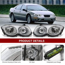 Load image into Gallery viewer, CHRYSLER 300M 99-04 Head Lamp Assembly Base w/o Leveling Chrome Housing Clear Lens Reflector
