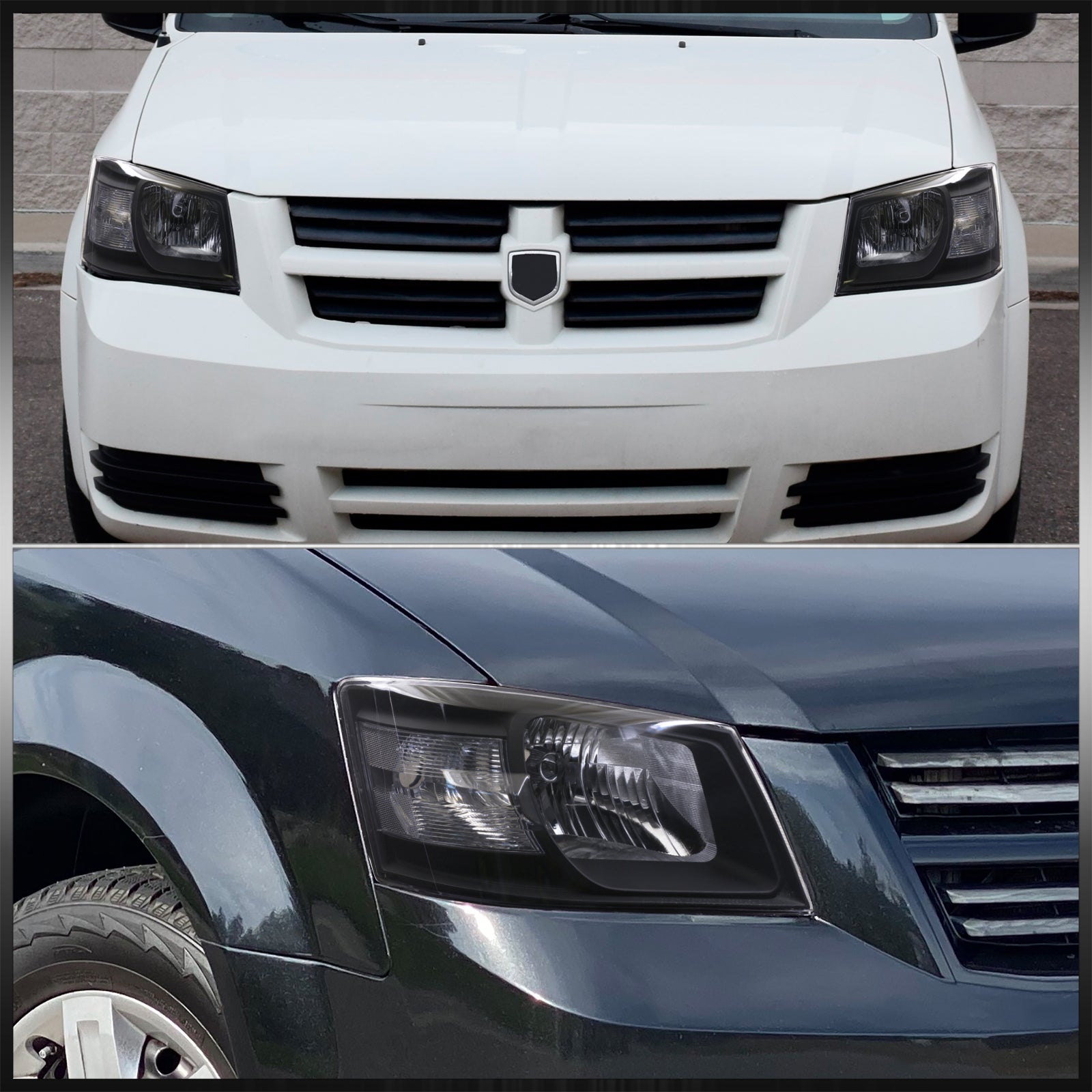 thumbnail image 2 of Black Headlights Left+Right For 2008-2010 Dodge Grand Caravan | Replacement Lamps | Carpartsinnovate 2 of 3