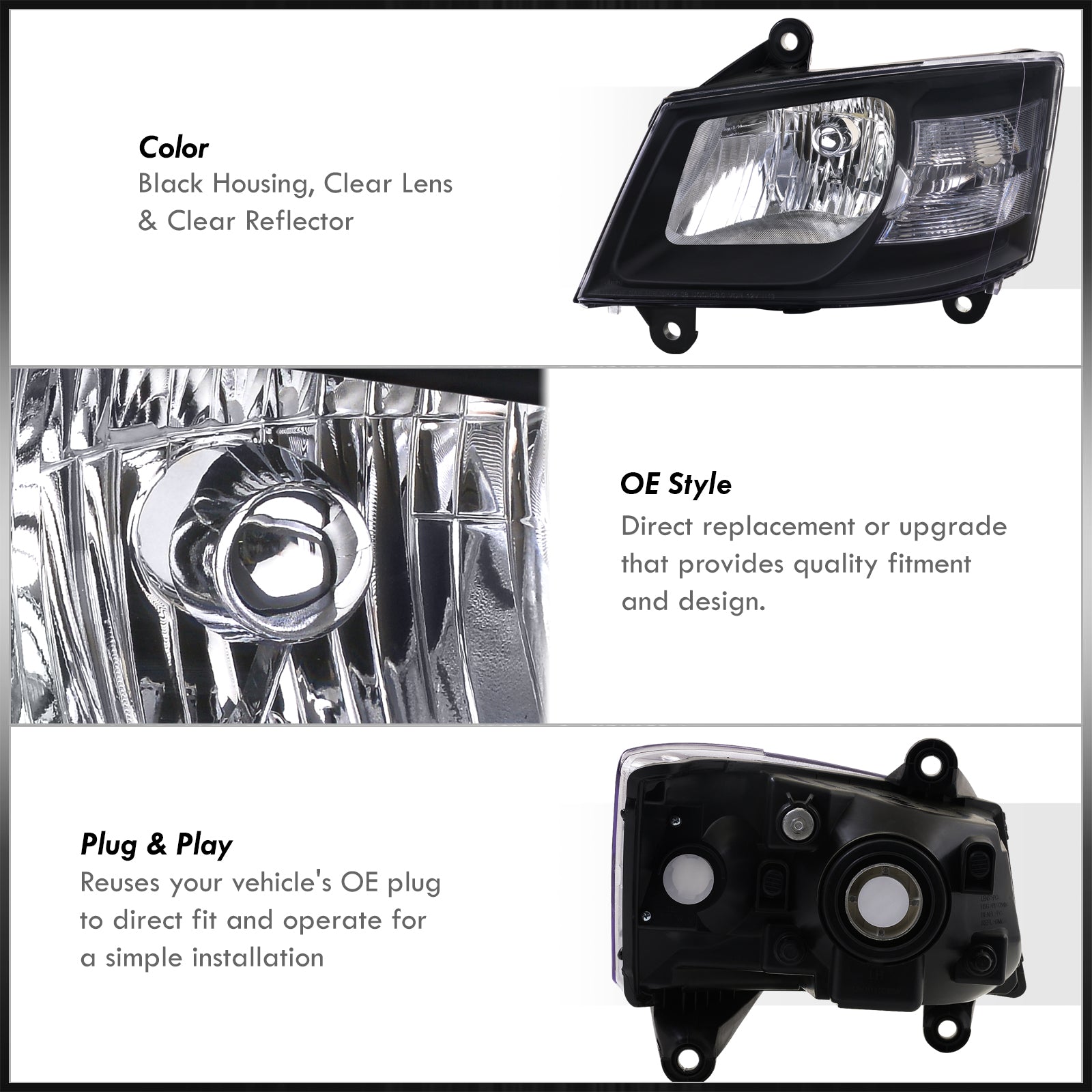 ECCPP Headlight Assembly Fit 2008-2010 for Dodge Grand ECCPP Headlight Assembly Fit 2008-2010 for Dodge Grand