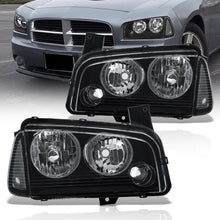 Load image into Gallery viewer, DODGE CHARGER 2006-2010 HEADLAMPS Black Housing Clear Lens Reflector
