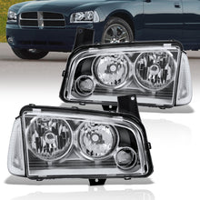 Load image into Gallery viewer, DODGE CHARGER 2006-2010 HEADLAMPS Chrome Housing Clear Lens Reflector
