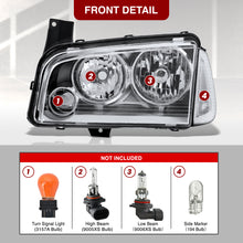 Load image into Gallery viewer, DODGE CHARGER 2006-2010 HEADLAMPS Chrome Housing Clear Lens Reflector
