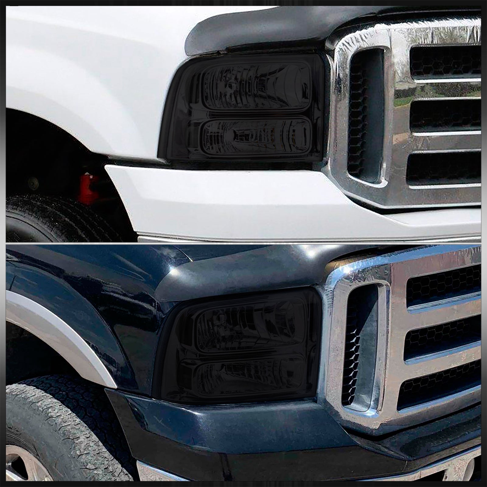 thumbnail image 2 of Chrome Halogen Headlights Set For 2005-2007 Ford F250/F350/F450/F550 Super Duty 2 of 3