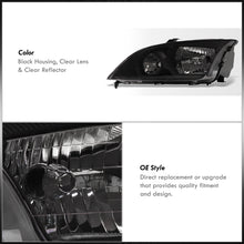 Load image into Gallery viewer, Ford Focus 2005-2007 Factory Style Headlights Black Housing Clear Len Clear Reflector
