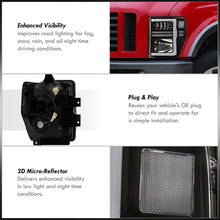 Load image into Gallery viewer, Ford F250 F350 F450 F550 Super Duty 2008-2010 Sequential LED DRL Bar Factory Style Headlights Black Housing Clear Len Clear Reflector
