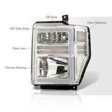 Load image into Gallery viewer, Ford F250 F350 F450 F550 Super Duty 2008-2010 Sequential LED DRL Bar Factory Style Headlights Chrome Housing Clear Len Clear Reflector
