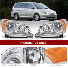 Load image into Gallery viewer, HONDA Odyssey 2005-2007 Headlight Chrome Housing Clear Lens Amber Reflector
