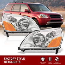 Load image into Gallery viewer, HONDA Pilot 2003-2005 Headlight Chrome Housing Clear Lens Amber Reflector
