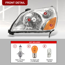 Load image into Gallery viewer, HONDA Pilot 2003-2005 Headlight Chrome Housing Clear Lens Amber Reflector
