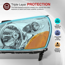 Load image into Gallery viewer, HONDA Pilot 2003-2005 Headlight Chrome Housing Clear Lens Amber Reflector
