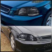 Load image into Gallery viewer, Honda Civic 1996-1998 Factory Style Headlights Black Housing Clear Len Clear Reflector
