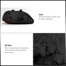 Load image into Gallery viewer, Honda Civic 1996-1998 Factory Style Headlights Chrome Housing Smoke Len Amber Reflector

