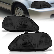 Load image into Gallery viewer, Honda Civic 1996-1998 Factory Style Headlights Chrome Housing Smoke Len Clear Reflector
