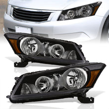 Load image into Gallery viewer, Honda Accord Sedan 2008-2012 Factory Style Headlights Black Housing Clear Len Amber Reflector
