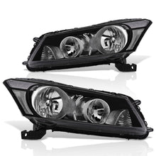 Load image into Gallery viewer, Honda Accord Sedan 2008-2012 Factory Style Headlights Black Housing Clear Len Clear Reflector
