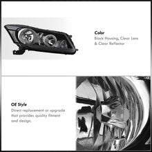 Load image into Gallery viewer, Honda Accord Sedan 2008-2012 Factory Style Headlights Black Housing Clear Len Clear Reflector
