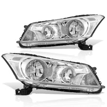 Load image into Gallery viewer, Honda Accord Sedan 2008-2012 Factory Style Headlights Chrome Housing Clear Len Clear Reflector
