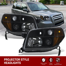 Load image into Gallery viewer, HONDA Pilot 2006-2008 Headlight Black Housing Clear Lens Amber Reflector
