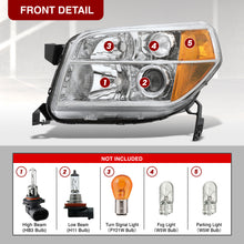 Load image into Gallery viewer, HONDA Pilot 2006-2008 Headlight Chrome Housing Clear Lens Amber Reflector
