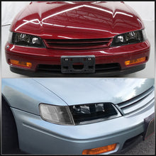 Load image into Gallery viewer, Honda Accord 1994-1997 Factory Style Headlights + Corners Black Housing Clear Len Clear Reflector
