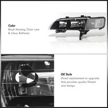 Load image into Gallery viewer, Honda Accord 1994-1997 Factory Style Headlights + Corners Black Housing Clear Len Clear Reflector
