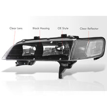 Load image into Gallery viewer, Honda Accord 1994-1997 Factory Style Headlights + Corners Black Housing Clear Len Clear Reflector

